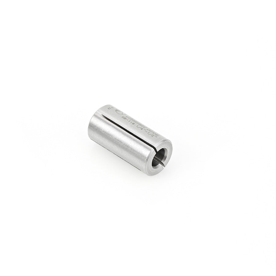 Amana Tool. High Precision Router Collet Reducer | 1⁄2 Overall Dia x 1⁄4 Inner Dia x 1" Long | RB-116
