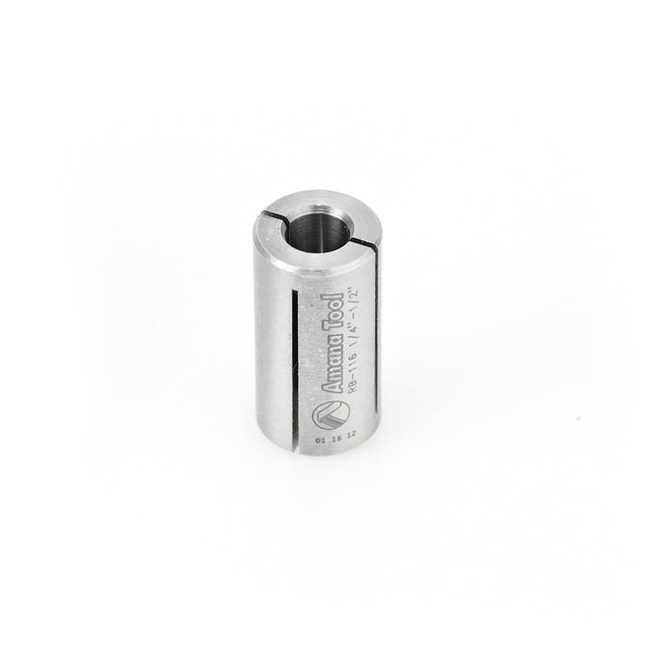 Amana Tool. High Precision Router Collet Reducer | 1⁄2 Overall Dia x 1⁄4 Inner Dia x 1" Long | RB-116
