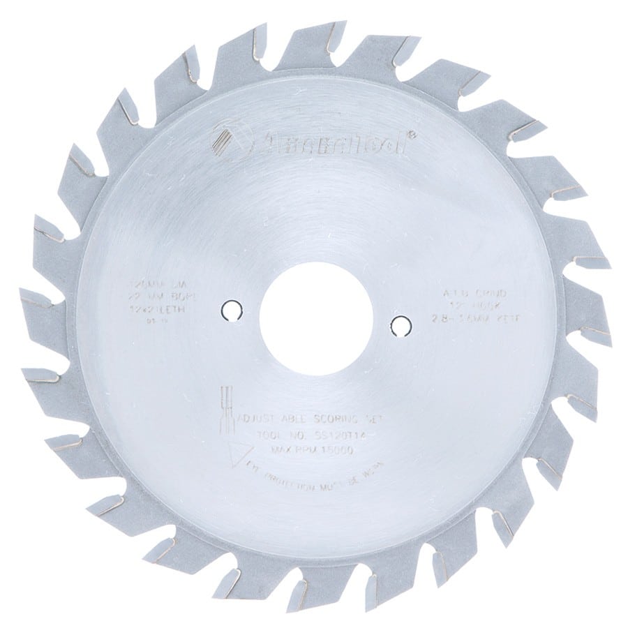 Amana Tool. Adjustable Type Scoring Sets - 120mm Dia x 24T ATB - 12° - 22mm Bore | SS120T14