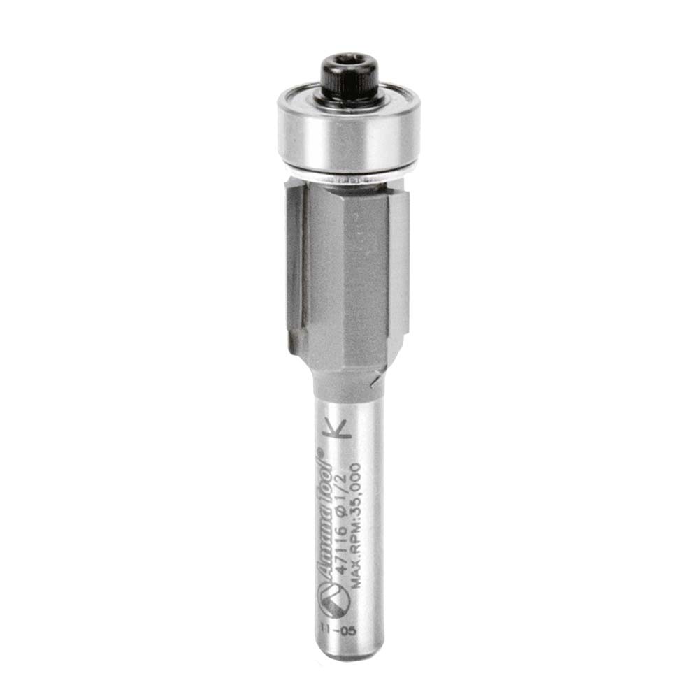 Amana Tool. Flush Trim Router Bit | 1⁄2 Dia x 1⁄2 x 1⁄4" Shank | 3 Flute | 47116