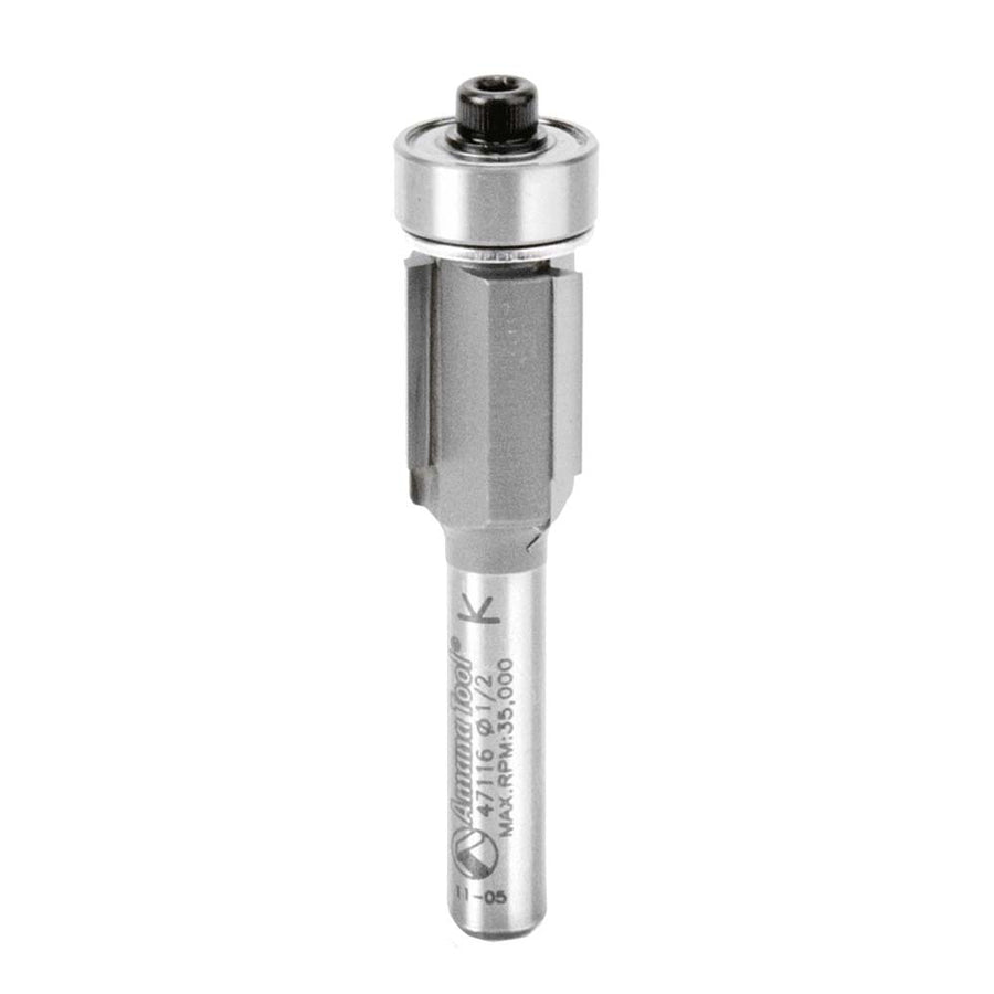 Amana Tool. Flush Trim Router Bit | 1⁄2 Dia x 1⁄2 x 1⁄4" Shank | 3 Flute | 47116