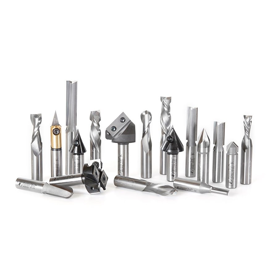 Amana Tool. Advanced General Purpose CNC Router Bit Collection | 18 Piece | 1⁄2" Shank | AMS-139