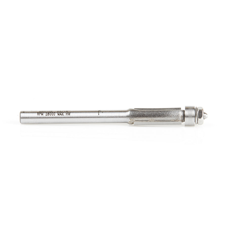 Amana Tool. Miniature Flush Trim Router Bit | 3⁄16 Dia x 7⁄16 x 1⁄8" Shank | MR0105