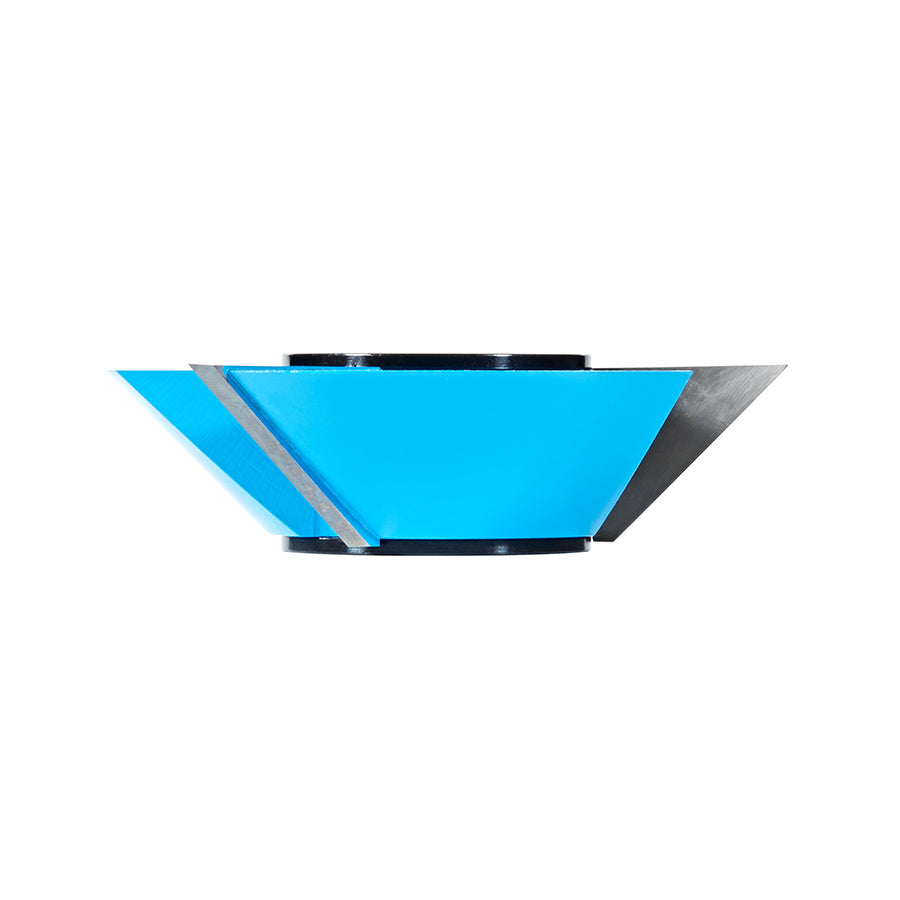 Amana Tool. Carbide Tipped 3 Wing Bevel 45° x 4 Dia x 1 x 1 & 1 1⁄4 Bore Shaper Cutter | SC621