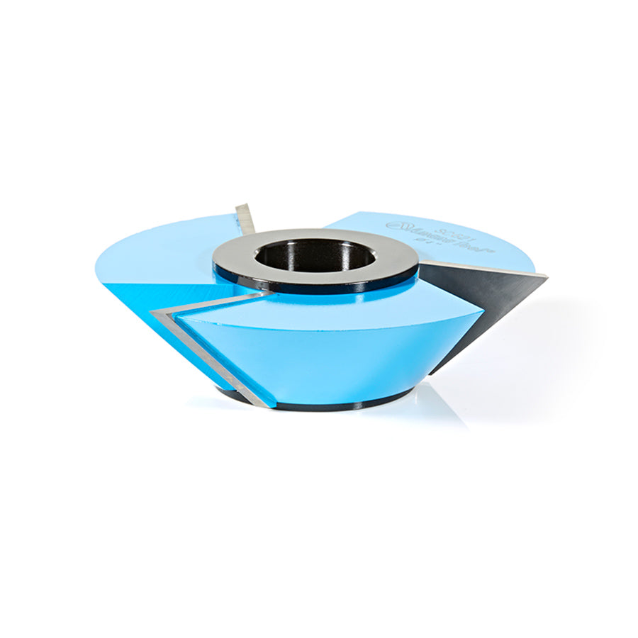 Amana Tool. Carbide Tipped 3 Wing Bevel 45° x 4 Dia x 1 x 1 & 1 1⁄4 Bore Shaper Cutter | SC621