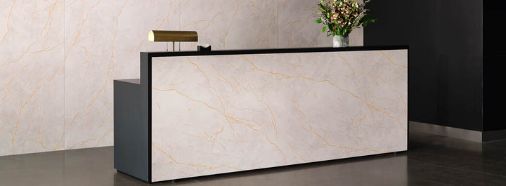 Gold Veined Taupe Marble - 8253 - Formica InDepth Surfacing Laminate Sheets