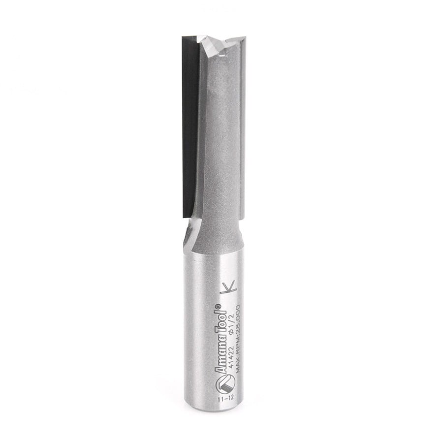 Amana Tool. Super Plunge Router Bit | 1⁄2 Dia x 1 1⁄2 x 1⁄2" Shank | 41422 