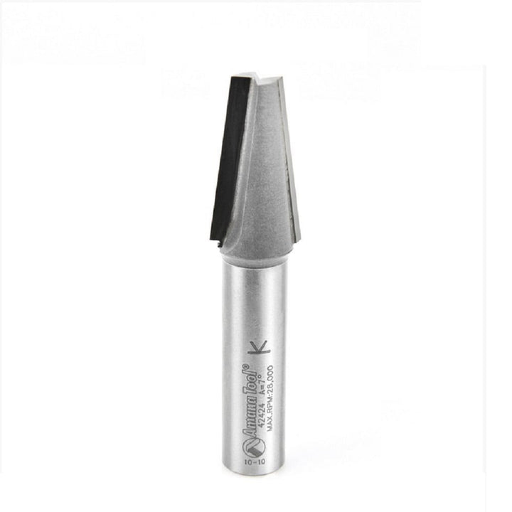 Amana Tool. Patternmakers Plunge Router Bit | 2 Flute | 7°x 13⁄16 Dia x 1 1⁄4 x 1⁄2"Shank | 42424 