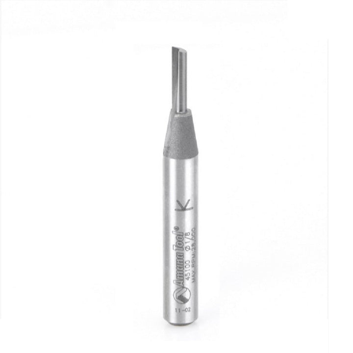 Amana Tool. Straight Plunge Router Bit | Single Flute | Various Dia x 7⁄16 x 1⁄4" Shank | 45100 