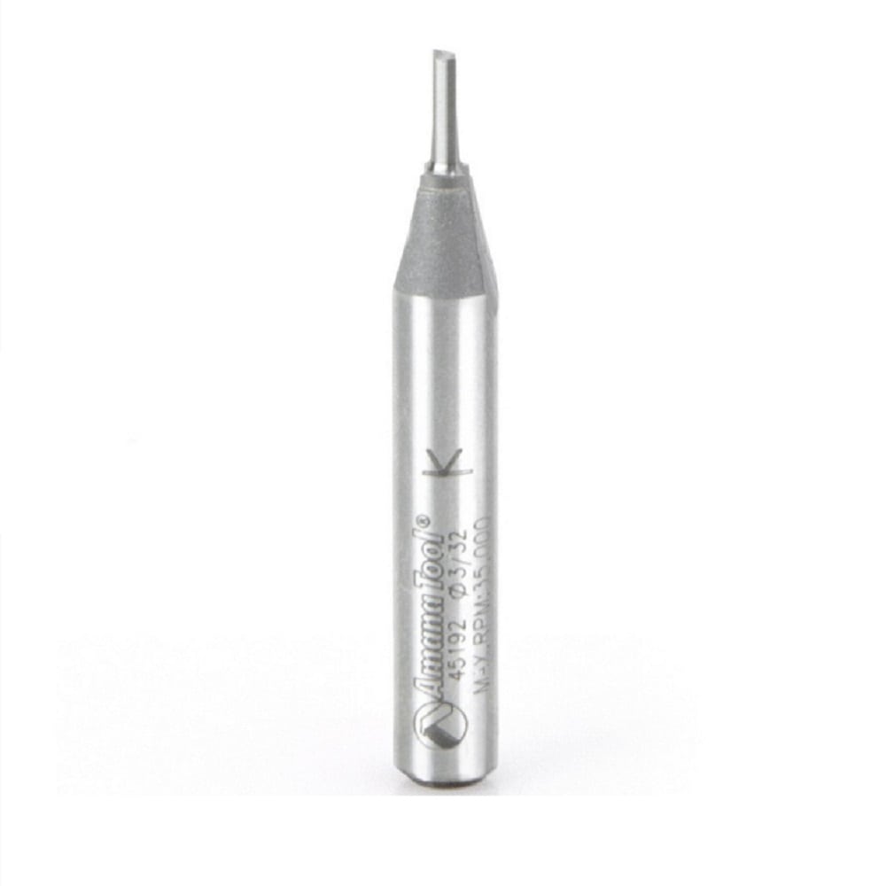 Amana Tool. Straight Plunge Router Bit | 2 Flute | 3⁄32 Dia x 1⁄4 x 1⁄4"Shank | 45192 