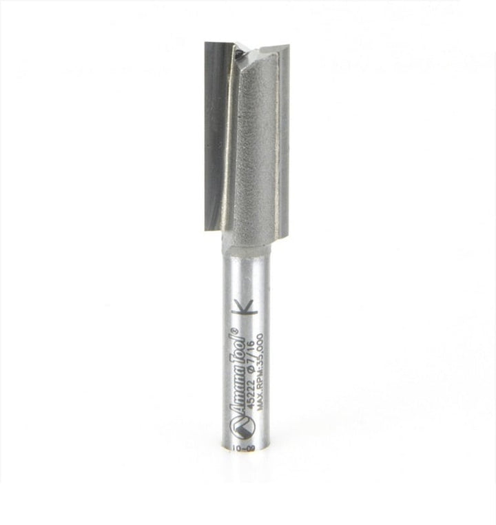 Amana Tool. Straight Plunge Router Bit | 2 Flute | Various Dia x 1"x 1⁄4 Shank | 45222 