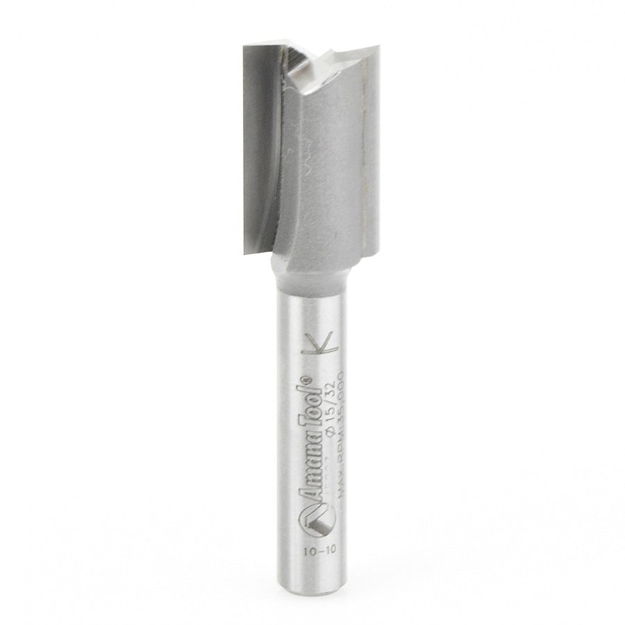 Amana Tool. Straight Plunge Metric Router Bit | 2 Flute | 12mm Dia x 3⁄4 x 1⁄4" Shank | 45240 