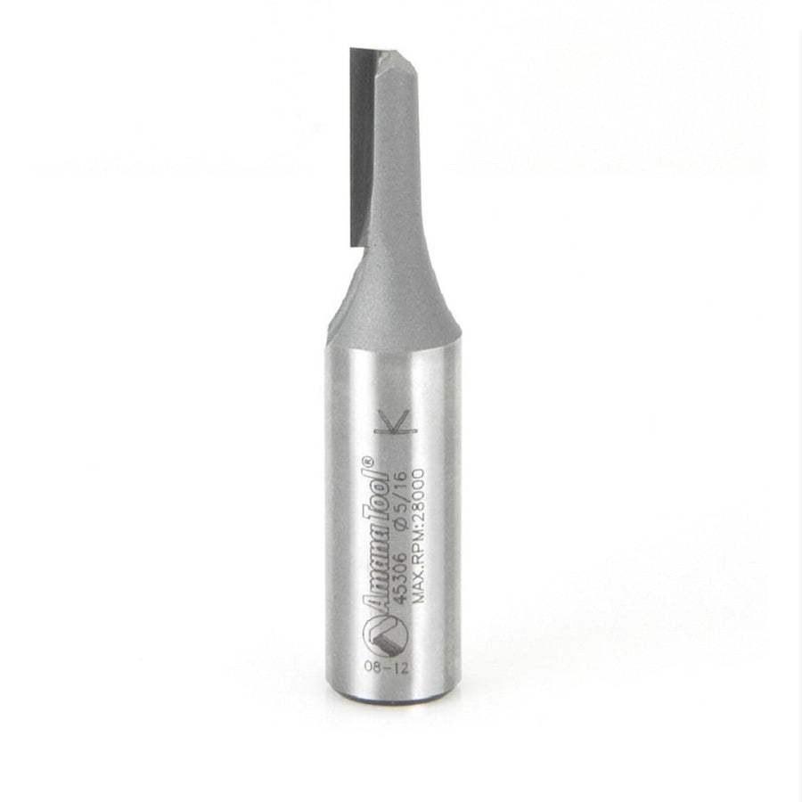 Amana Tool. Straight Plunge Router Bit | Single Flute | Various Dia x 3⁄4 x 1⁄2" Shank | 45306 