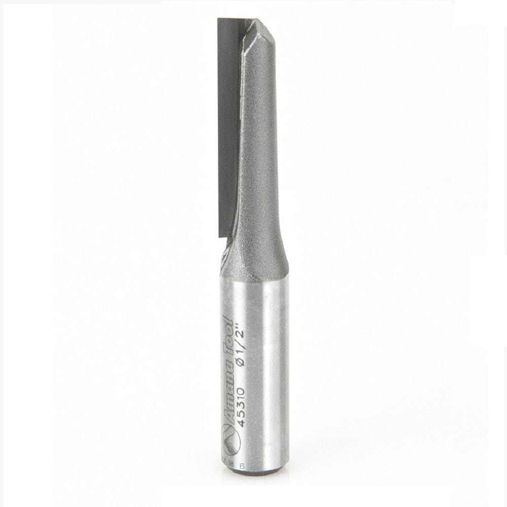 Amana Tool. Straight Plunge Router Bit | Single Flute | 1⁄2 Dia x 1 1⁄2 x 1⁄2" Shank | 45310 