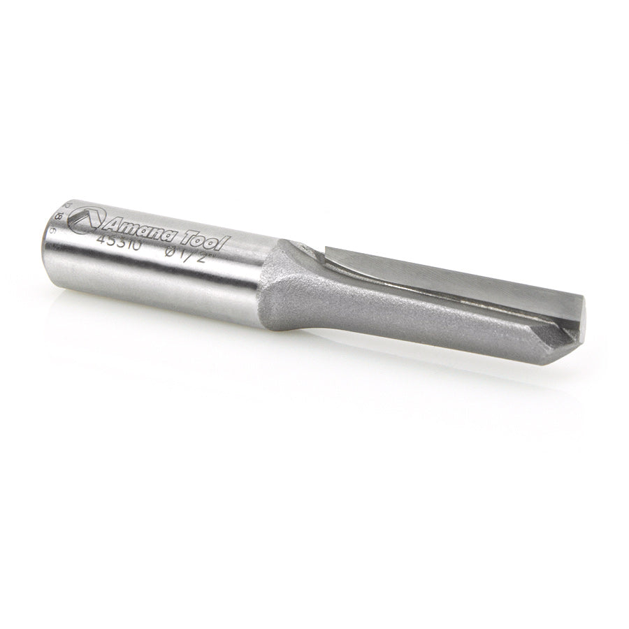 Amana Tool. Straight Plunge Router Bit | Single Flute | 1⁄2 Dia x 1 1⁄2 x 1⁄2" Shank | 45310 