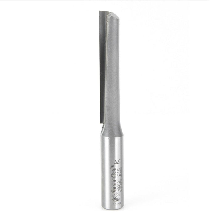 Amana Tool. Straight Plunge Router Bit | Single Flute | 1⁄2 Dia x 2 1⁄2 x 1⁄2" Shank | 45313 