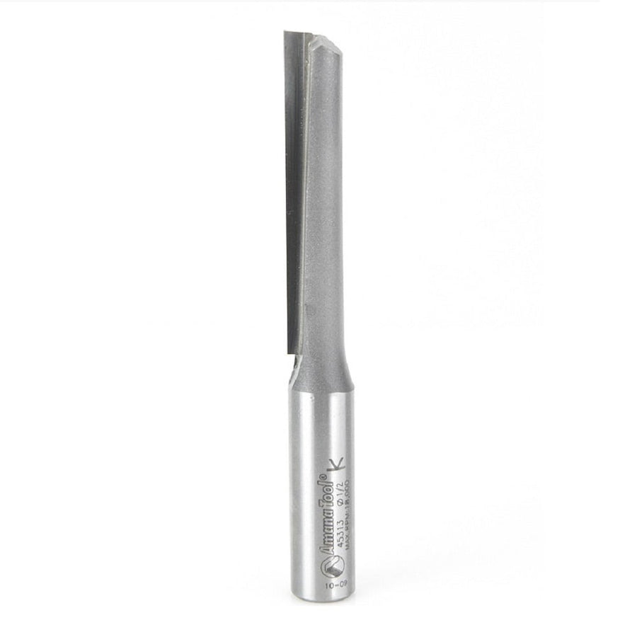 Amana Tool. Straight Plunge Router Bit | Single Flute | 1⁄2 Dia x 2 1⁄2 x 1⁄2" Shank | 45313 