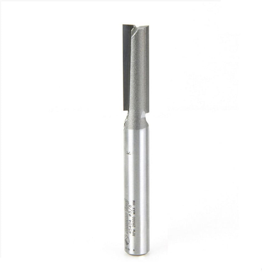 Amana Tool. Straight Plunge Router Bit | 2 Flute | 3⁄8 Dia x 1 1⁄4 x 3⁄8 Shank | 45404 