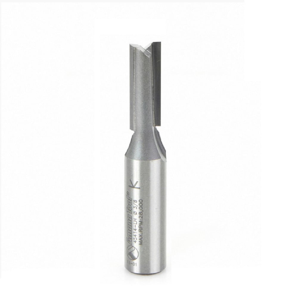 Amana Tool. Left Hand Straight Plunge Router Bit | 2 Flute | Various Dia x 1" x 1⁄2 Shank | 45414-LH 