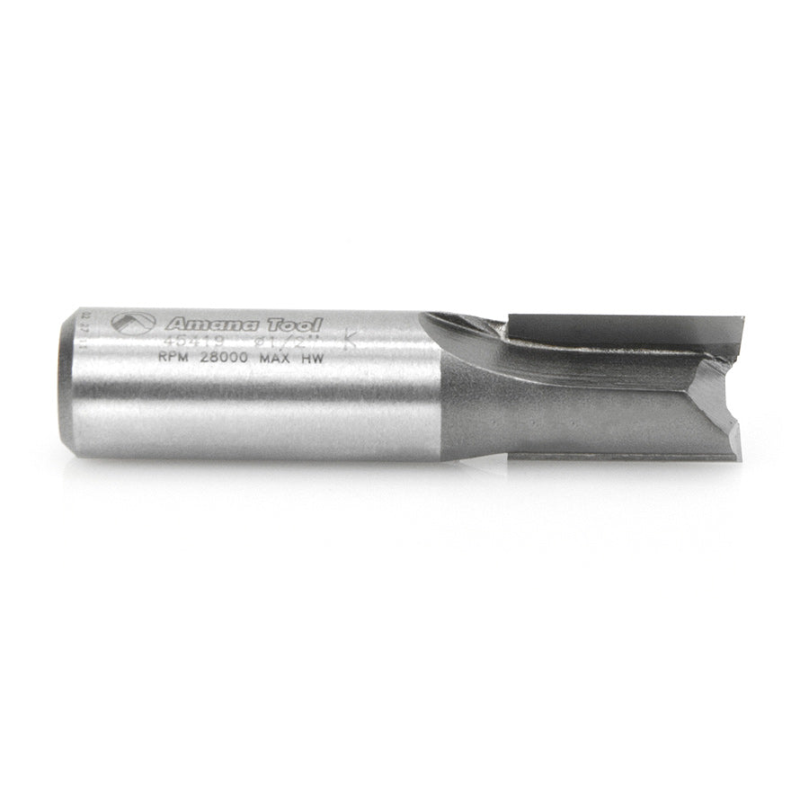 Amana Tool. Straight Plunge Router Bit | 2 Flute | 1⁄2 Dia x 3⁄4 x 1⁄2" Shank | 45419 