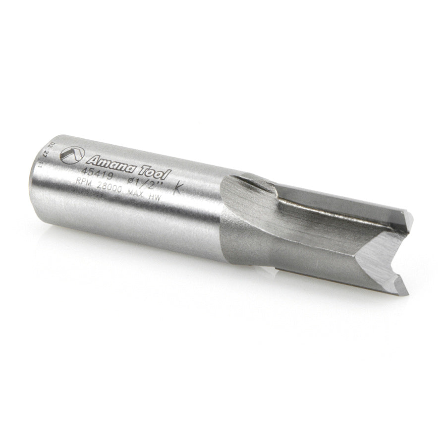 Amana Tool. Straight Plunge Router Bit | 2 Flute | 1⁄2 Dia x 3⁄4 x 1⁄2" Shank | 45419 