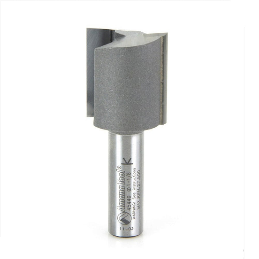 Amana Tool. Straight Plunge Router Bit | 2 Flute | Various Dia x 1 1⁄4 x 1⁄2" Shank | 45449 