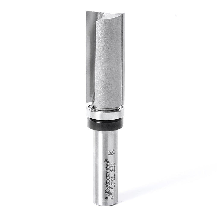 Amana Tool. Carbide Tipped Flush Trim Plunge Template Router Bit | 2 Flute | 45465