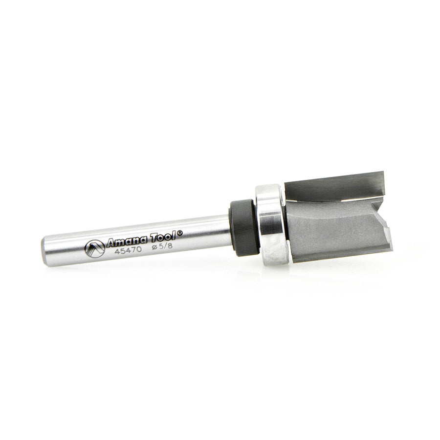 Amana Tool. Flush Trim Plunge Router Bit | 5⁄8 Dia x 3⁄4 x 1⁄4" Shank with Upper BB | 45470 