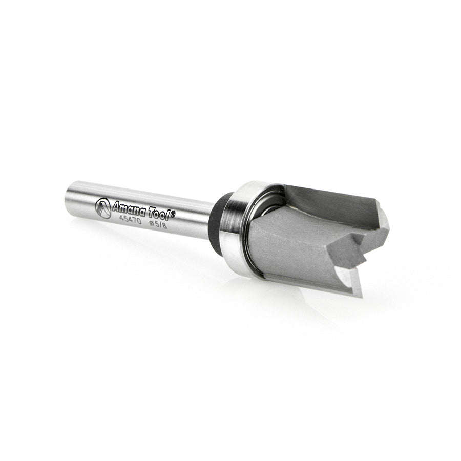 Amana Tool. Flush Trim Plunge Router Bit | 5⁄8 Dia x 3⁄4 x 1⁄4" Shank with Upper BB | 45470 