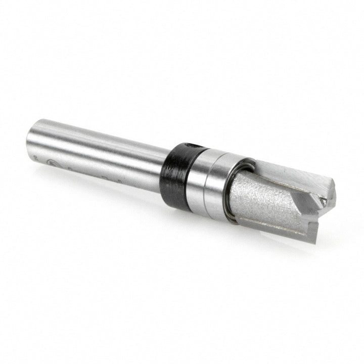 Amana Tool. Flush Trim Plunge Router Bit | 3⁄8 Dia x 1⁄2 x 1⁄4"Shank with 2 Upper BB | 45475 