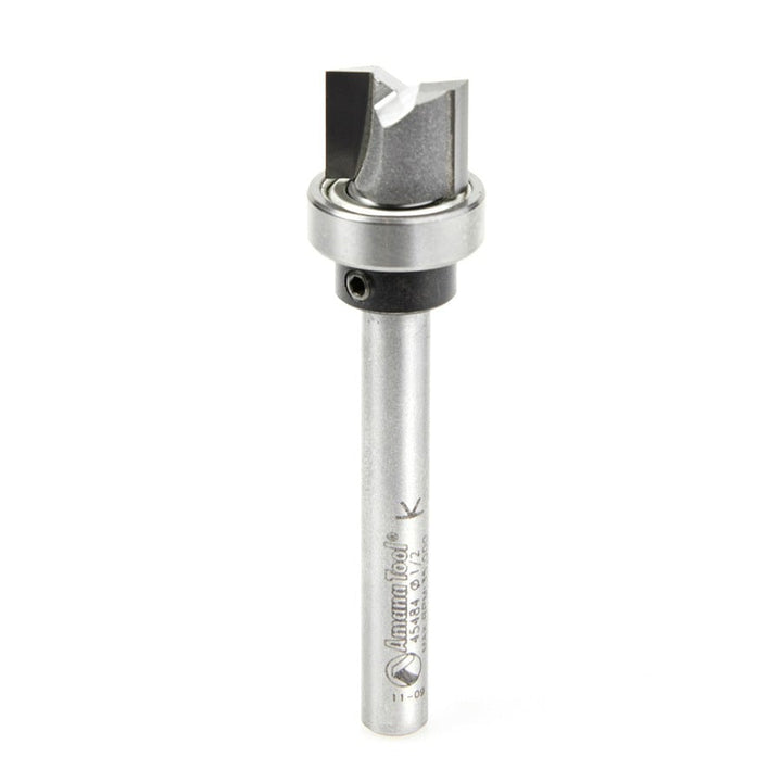 Amana Tool. Flush Trim Plunge Router Bit | 1⁄2 Dia x 3⁄8 x 1⁄4"Shank with Upper BB | 45484 