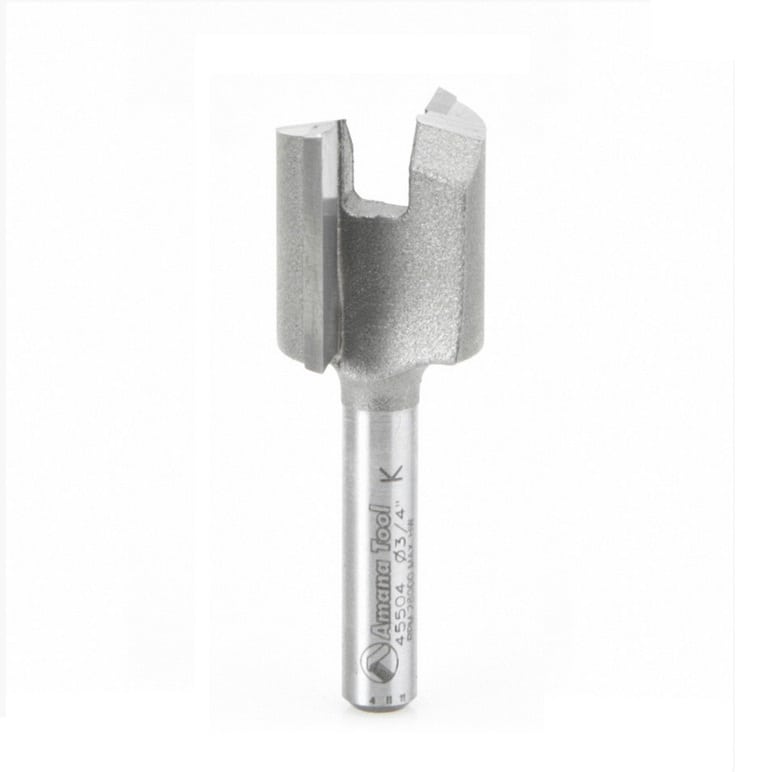 Amana Tool. Mortising Straight Plunge Router Bit | 2 Flute | Various Dia x 3⁄4 x 1⁄4" Shank | 45504 