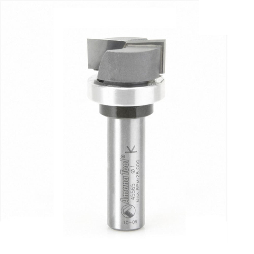 Amana Tool. Bottom Cleaning Router Bit | 2 Flute | Various Dia x 7⁄16 x 1⁄2" Shank with Upper BB | 45565 