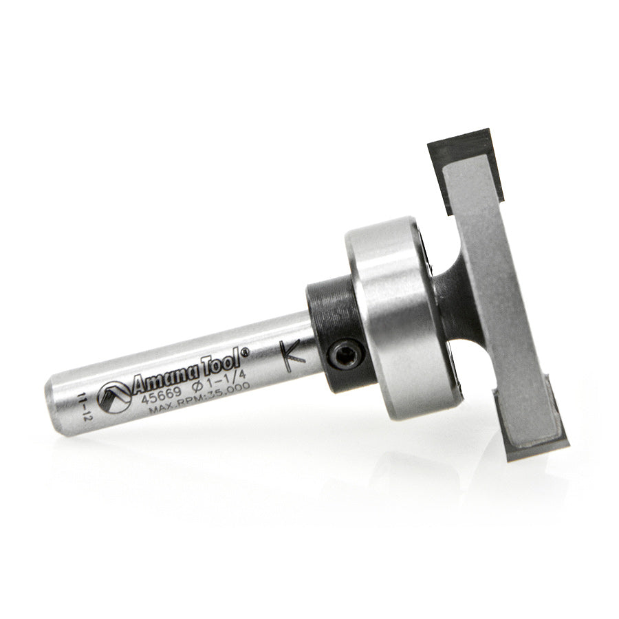 Amana Tool. Straight Dedicated Cutter Router Bit | 1 1⁄4 Dia x 1⁄4 x 1⁄4" Shank | 45669 