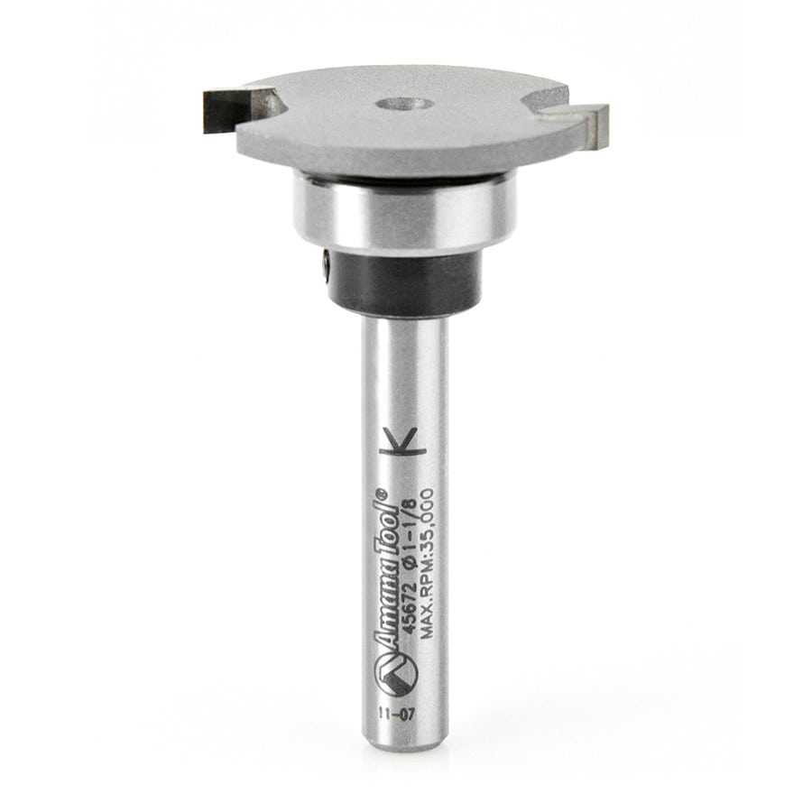 Amana Tool. Straight Dedicated Cutter Router Bit | 1 1⁄8 Dia x 1⁄8 x 1⁄4" Shank | 45672 