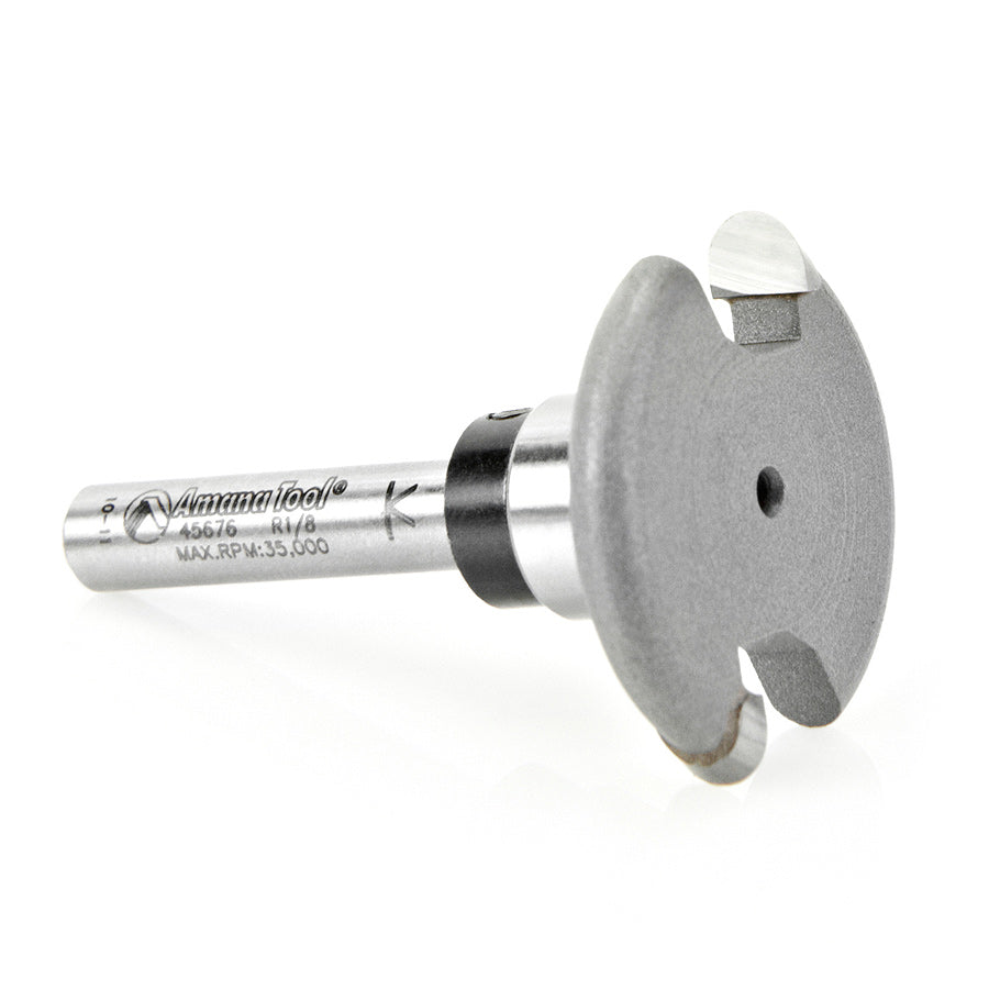 Amana Tool. Rounded Dedicated Cutter Router Bit | 1⁄8 Radius x 1 1⁄4 Dia x 1⁄4 x 1⁄4" Shank | 45676 