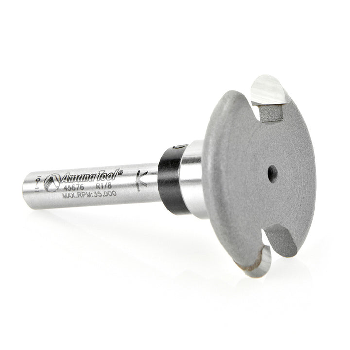 Amana Tool. Rounded Dedicated Cutter Router Bit | 1⁄8 Radius x 1 1⁄4 Dia x 1⁄4 x 1⁄4" Shank | 45676 