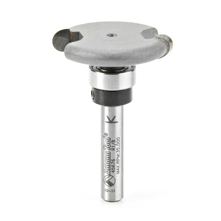 Amana Tool. Rounded Dedicated Cutter Router Bit | 1⁄8 Radius x 1 1⁄4 Dia x 1⁄4 x 1⁄4" Shank | 45676 