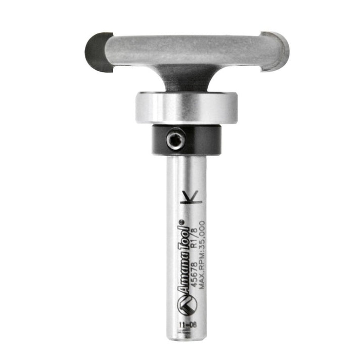 Amana Tool. Rounded Dedicated Cutter Router Bit | 1⁄8 Radius x 1 1⁄4 Dia x 1⁄4 x 1⁄4" Shank | 45678 