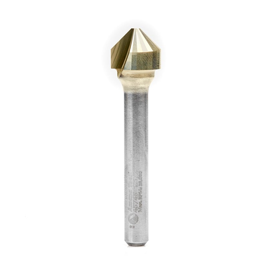 Double Edge Folding V-Groove (ACM) Router Bit | 90°x 0.090 Tip x 1⁄2 D ...