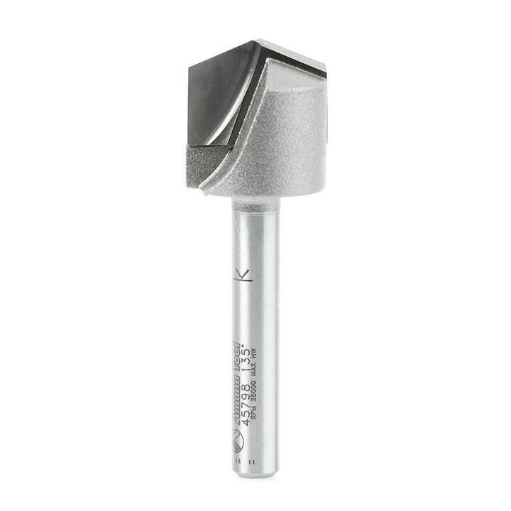 Amana Tool. Double Edge Folding 'V' Groove (ACM) Router Bit | 22.5°x 0.080 Tip x 3⁄4 Dia x 1⁄2 x 1⁄4" Shank | 45798 