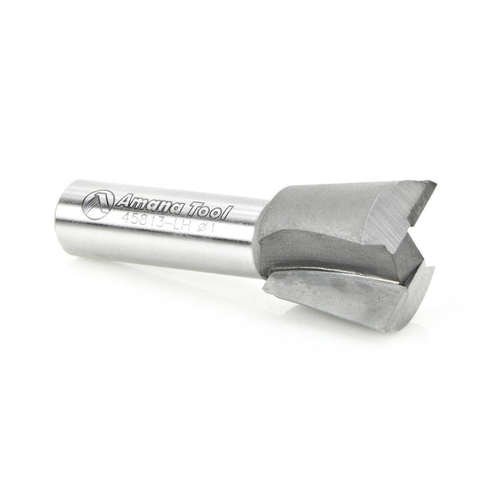 Amana Tool. Stair Tread L⁄H Dovetail Router Bit | 7°x 1" Dia x 7⁄8 x 1⁄2 Shank | 45813-LH 