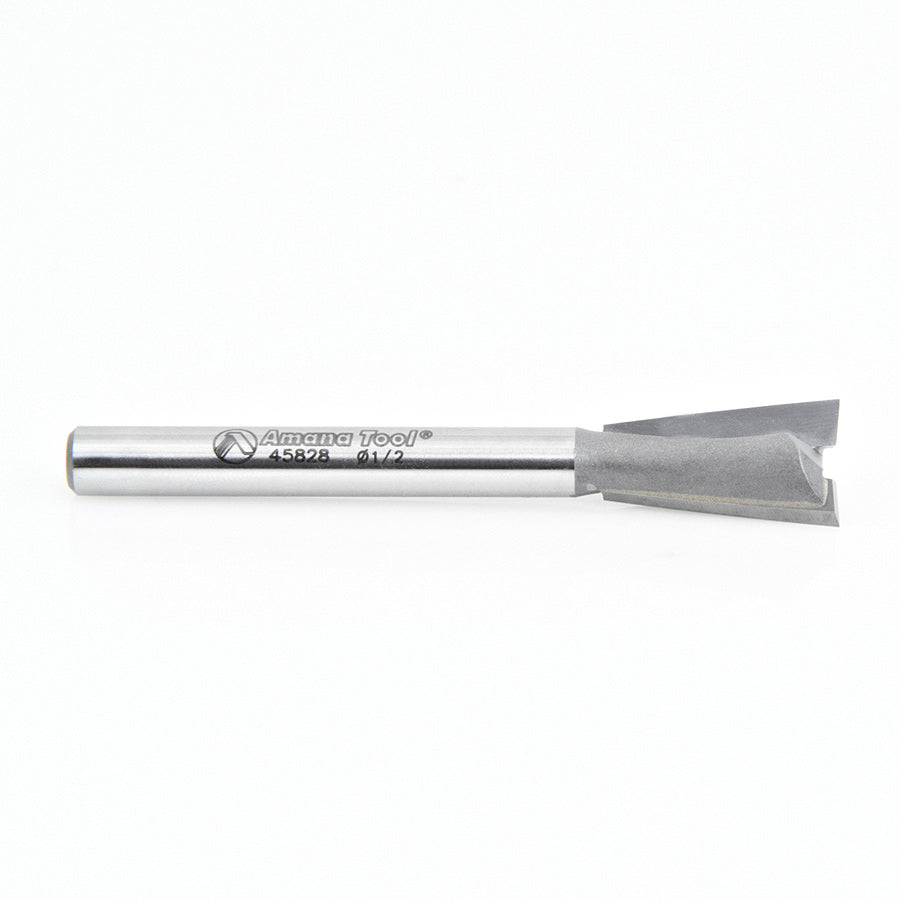 Amana Tool. Dovetail Router Bit | 8°x 1⁄2 Dia x .825 x 1⁄4" Shank | 45828 