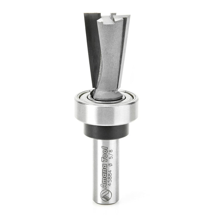 Amana Tool. Dovetail Router Bit | 7°x 5⁄8 Dia x 1" x 3⁄8 Shank with Upper BB | 45884 