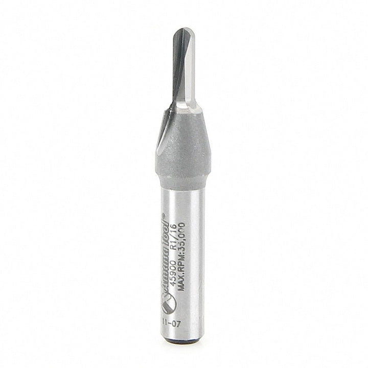 Amana Tool. Core Box Router Bit | 1⁄16 Radius x 1⁄8 Dia x 3⁄8 x 1⁄4"Shank | 45900 