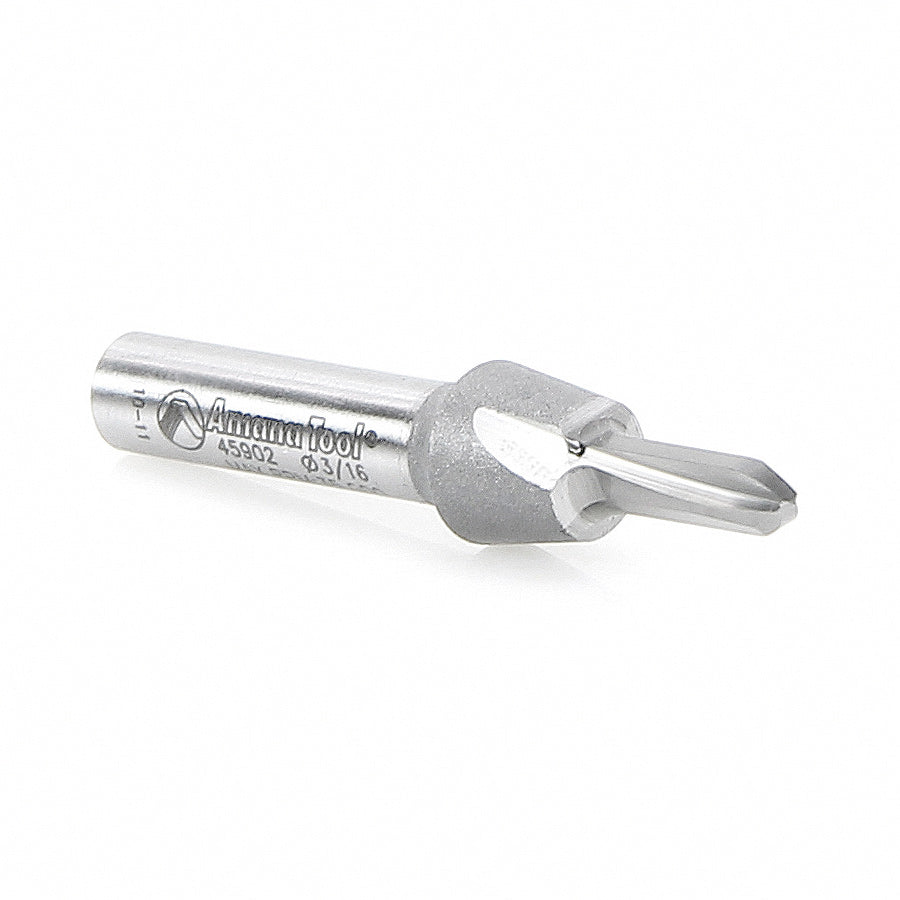 Amana Tool. Core Box Router Bit | 3⁄32 Radius x 3⁄16 Dia x 1⁄2 x 1⁄4"Shank | 45902 