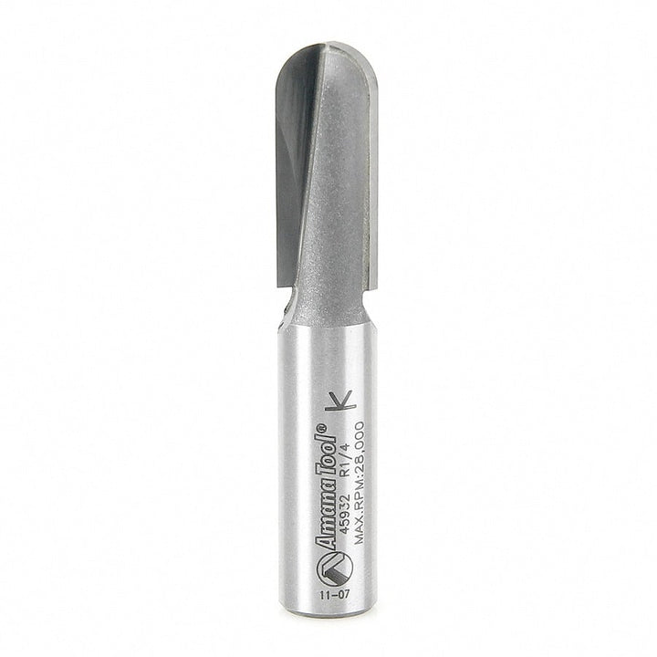 Amana Tool. Core Box Router Bit | 1⁄4 Radius x 1⁄2 Dia x 1 1⁄4 x 1⁄2"Shank | 45932 