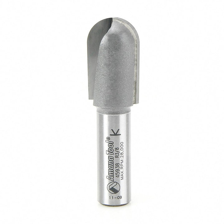 Amana Tool. Core Box Router Bit | 3⁄8 Radius x 3⁄4 Dia x 1 1⁄4 x 1⁄2"Shank | 45938 