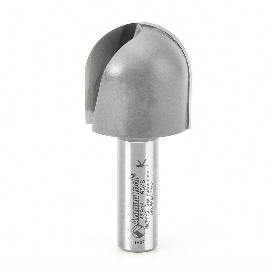 Amana Tool. Core Box Router Bit | 5⁄8 Radius x 1 1⁄4 Dia x 1 1⁄4 x 1⁄2"Shank | 45944 