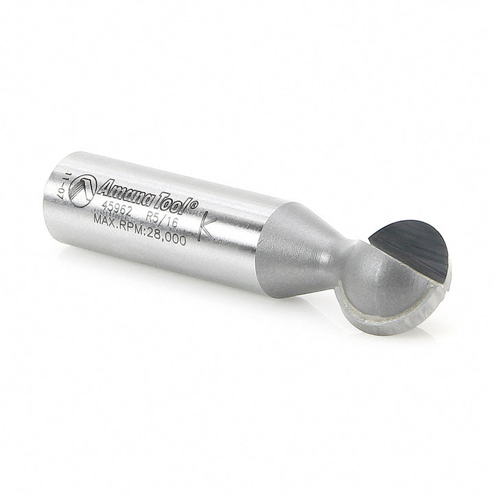 Amana Tool. Ball End Router Bit | 5⁄16 Radius x 9⁄16 Dia x 1⁄2 x 1⁄2"Shank | 45962 